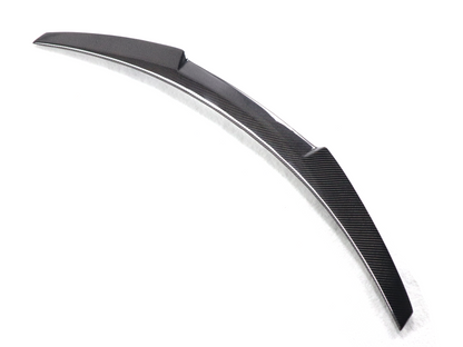 BMW F82 M4 V Style carbon fiber trunk spoiler by Palenon Performance, showcasing sleek aerodynamic design on a sports car.