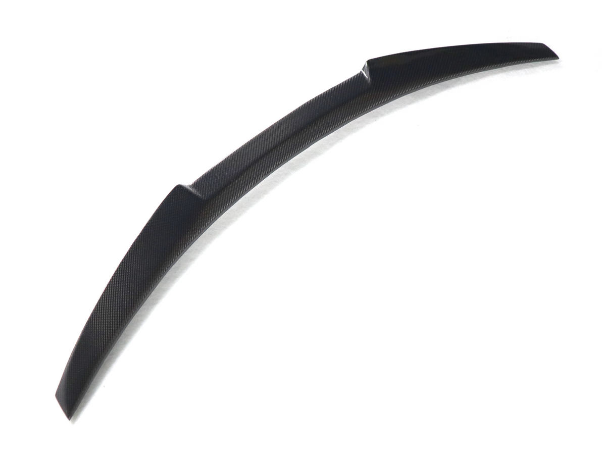 BMW F82 M4 carbon fiber trunk spoiler by Palenon Performance, featuring a V Style design on the vehicle's rear.