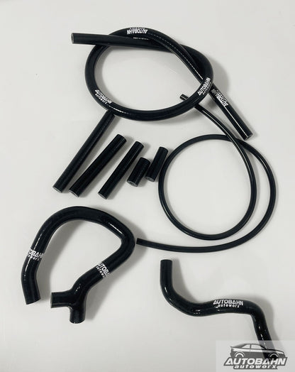 Autobahn Autoworx Audi A4 B8 TSI 2.0T vacuum and evap hose kit with black rubber hoses and connectors for engine airflow.