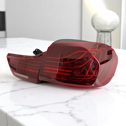BMW F82 M4 and F32 430i, 435i, 440i, 420i, 428i CSL laser tail lights by Palenon Performance, shown in a close-up view.