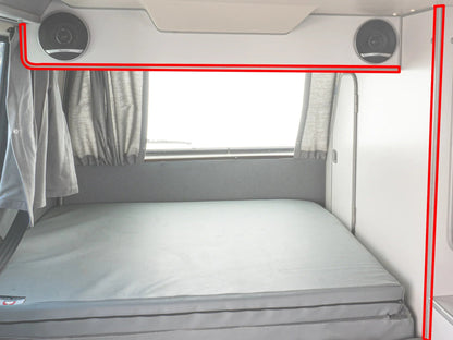 GoWesty cabinetry edge molding in a Vanagon Westfalia interior, 25-foot molded cover for cabinet edges and interior finishing.