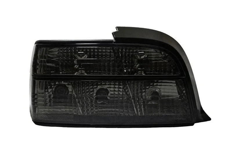 BMW E36 coupe tail lights by K2 Industries, smoked and clear lens design for 1990-1999 model.