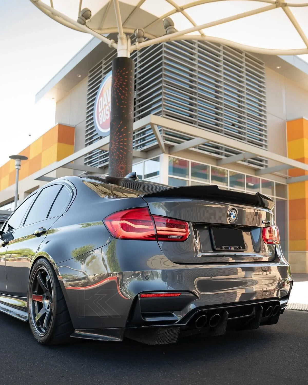 K2 Industries LED tail lights upgrade for BMW 3-Series F30 F35 F80 6th gen LCI style, 2012-2019, with sleek design and bright illumination.