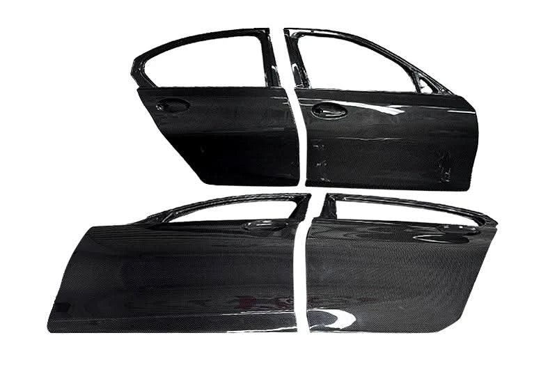 K2 Industries BMW 3 Series G20/G80 M3 carbon fiber doors installed on a 2019+ model, showcasing sleek, lightweight design.