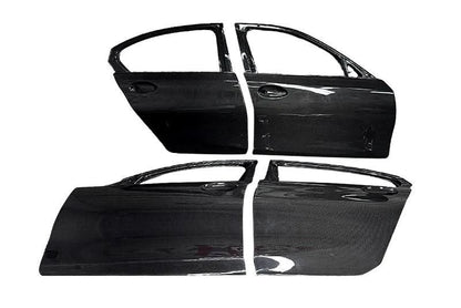 K2 Industries BMW 3 Series G20/G80 M3 carbon fiber doors installed on a 2019+ model, showcasing sleek, lightweight design.