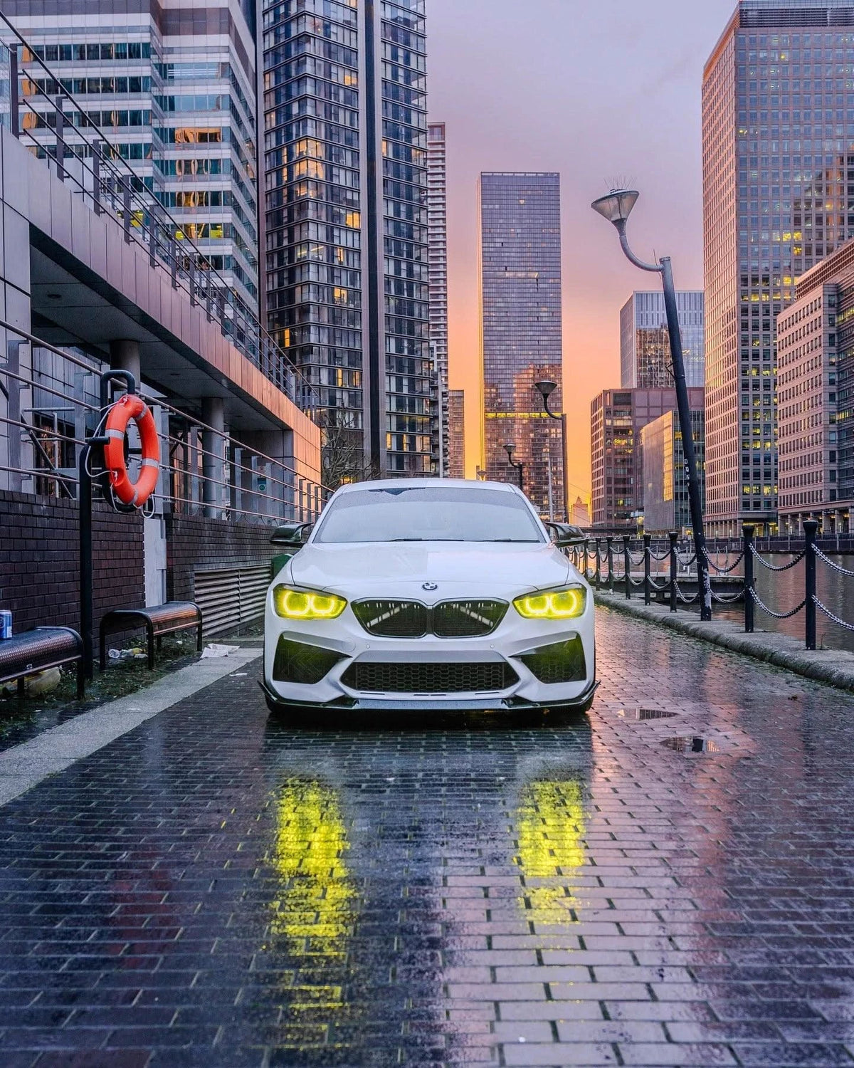 K2 Industries BMW 1 Series F20/F21 DRL module for 2015-2019 models, showing the new LED daytime running light component.