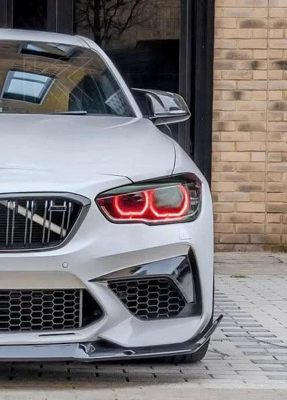 K2 Industries BMW 1 Series F20/F21 DRL module installed on a 2015-2019 vehicle, showcasing the LED daytime running light component.