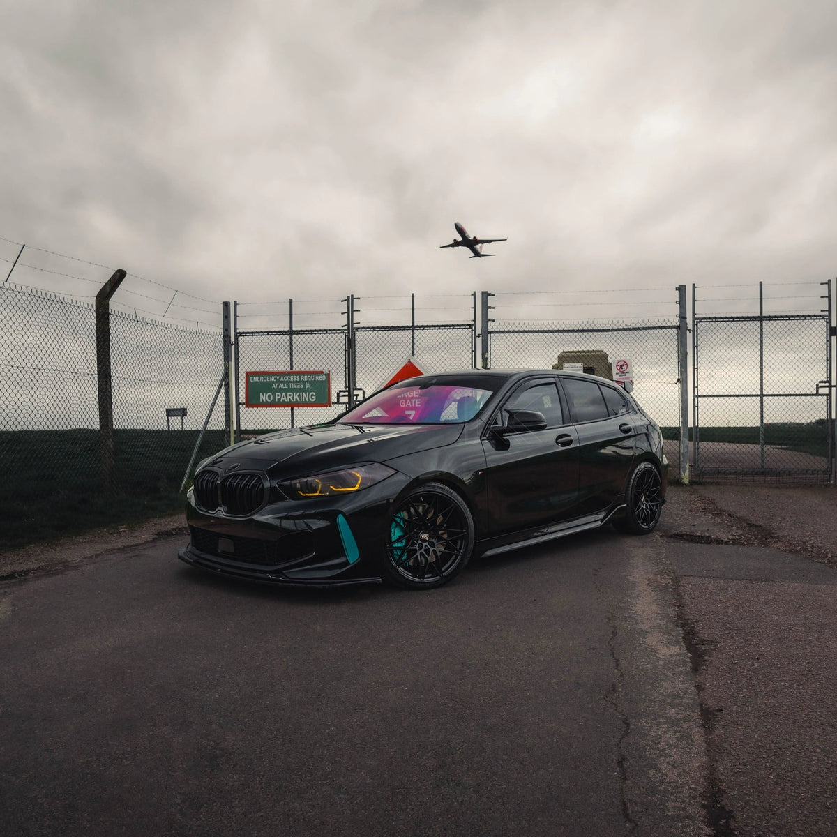 K2 Industries BMW 1 Series F40 F44 DRL module, front view showing LED daytime running lights for 2019-2024 models