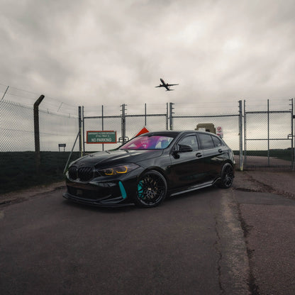 K2 Industries BMW 1 Series F40 F44 DRL module, front view showing LED daytime running lights for 2019-2024 models