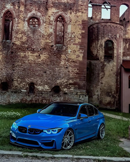 K2 Industries BMW 3/4 Series F80 F33 F83 F32 F82 DRL module installed in a vehicle, showcasing modern daytime running light components.