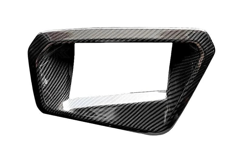 BMW X4 M F98 G02 LCI carbon fiber HUD cover by K2 Industries, showing sleek black textured finish on the vehicle's dashboard area.