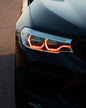 BMW 5 Series G30 G31 G38 CSL Vibrant DRL Module by K2 Industries installed in the vehicle's front lighting system.