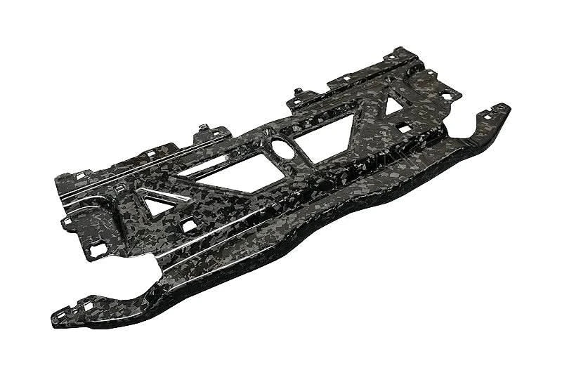BMW 3/4 Series G80 G81 G82 G83 forged carbon fiber coolant shroud cover by K2 Industries, 2019-2024 model, close-up view.