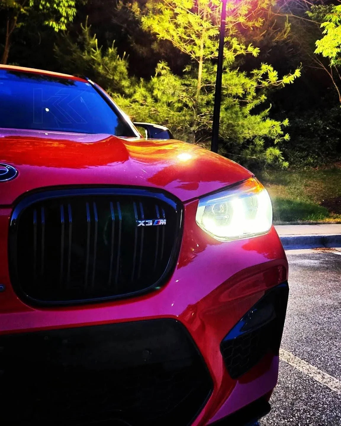K2 Industries BMW X3 G01 G02 DRL modules installed, showcasing sleek daytime running lights on a 2018+ model.