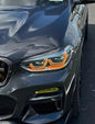 K2 Industries BMW X3 G01 G02 DRL modules installed in vehicle, showing sleek LED daytime running light design for 2018+ models.