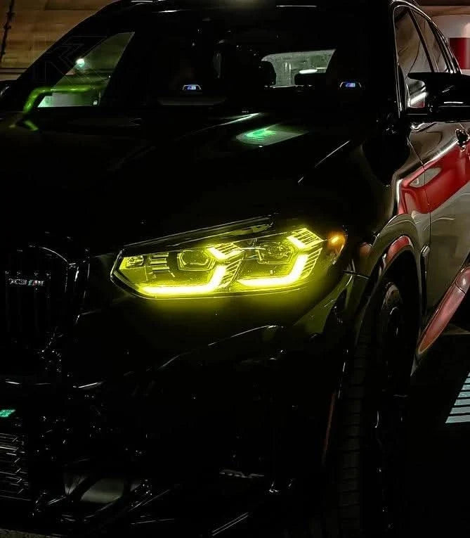 K2 Industries BMW X3 G01 G02 DRL modules installed, showing sleek daytime running lights for models from 2018 onward.