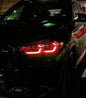 K2 Industries BMW X3 G01 G02 DRL Modules installed, showcasing bright daytime running lights on 2018+ models.