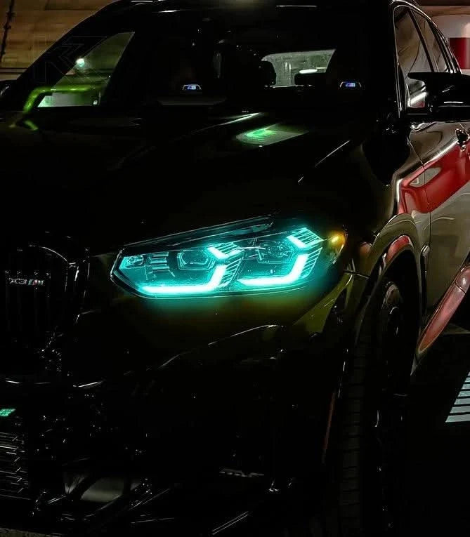 K2 Industries BMW X3 G01 G02 DRL modules installed, showcasing sleek daytime running lights on a 2018+ model.