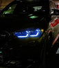 BMW X3 G01 G02 DRL Modules by K2 Industries, front view showing sleek LED daytime running lights for 2018+ models.