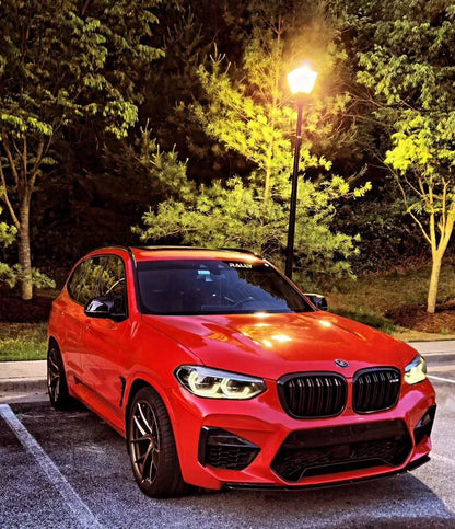 K2 Industries BMW X3 G01 G02 DRL modules installed, showcasing sleek daytime running lights on a 2018+ model.