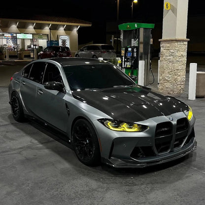 K2 Industries Vibrant Yellow DRL Module for BMW 3/4 Series G80 G82, front view showing sleek design and bright yellow lighting