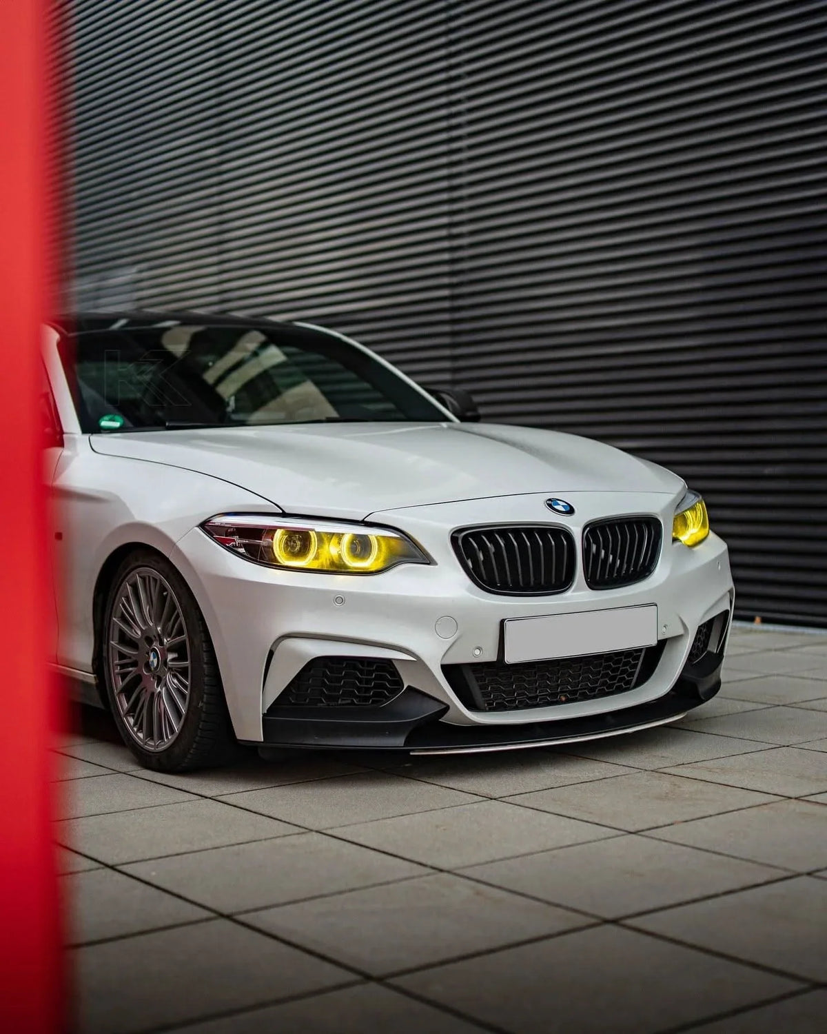 BMW 2 Series F87 DRL module by K2 Industries, showing the black plastic housing and LED light components.
