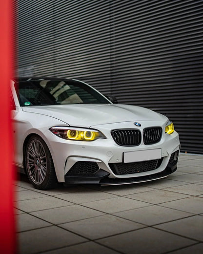 BMW 2 Series F87 DRL module by K2 Industries, showing the black plastic housing and LED light components.