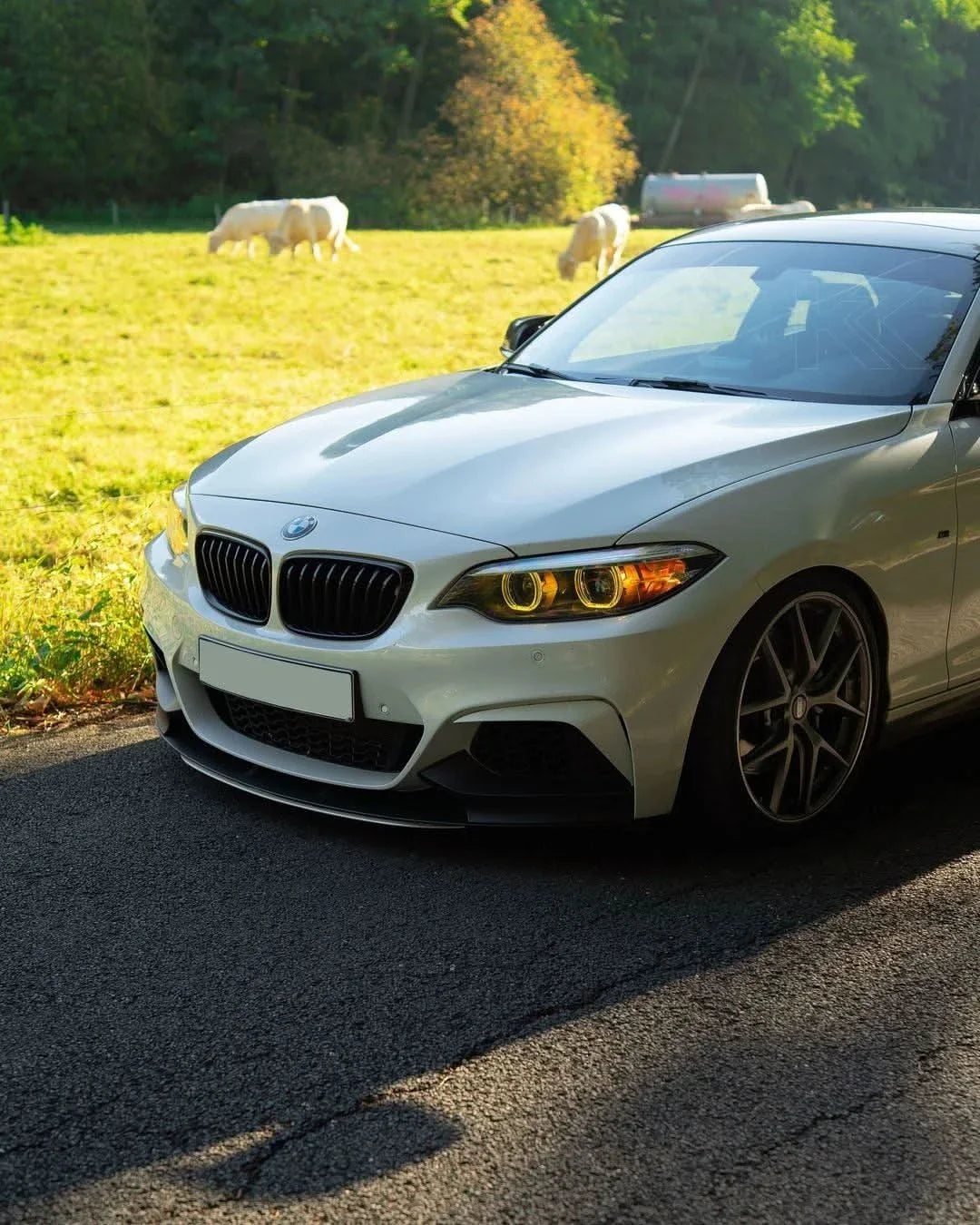BMW 2 Series F87 DRL module by K2 Industries, shown in black with wiring and connector for daytime running lights.