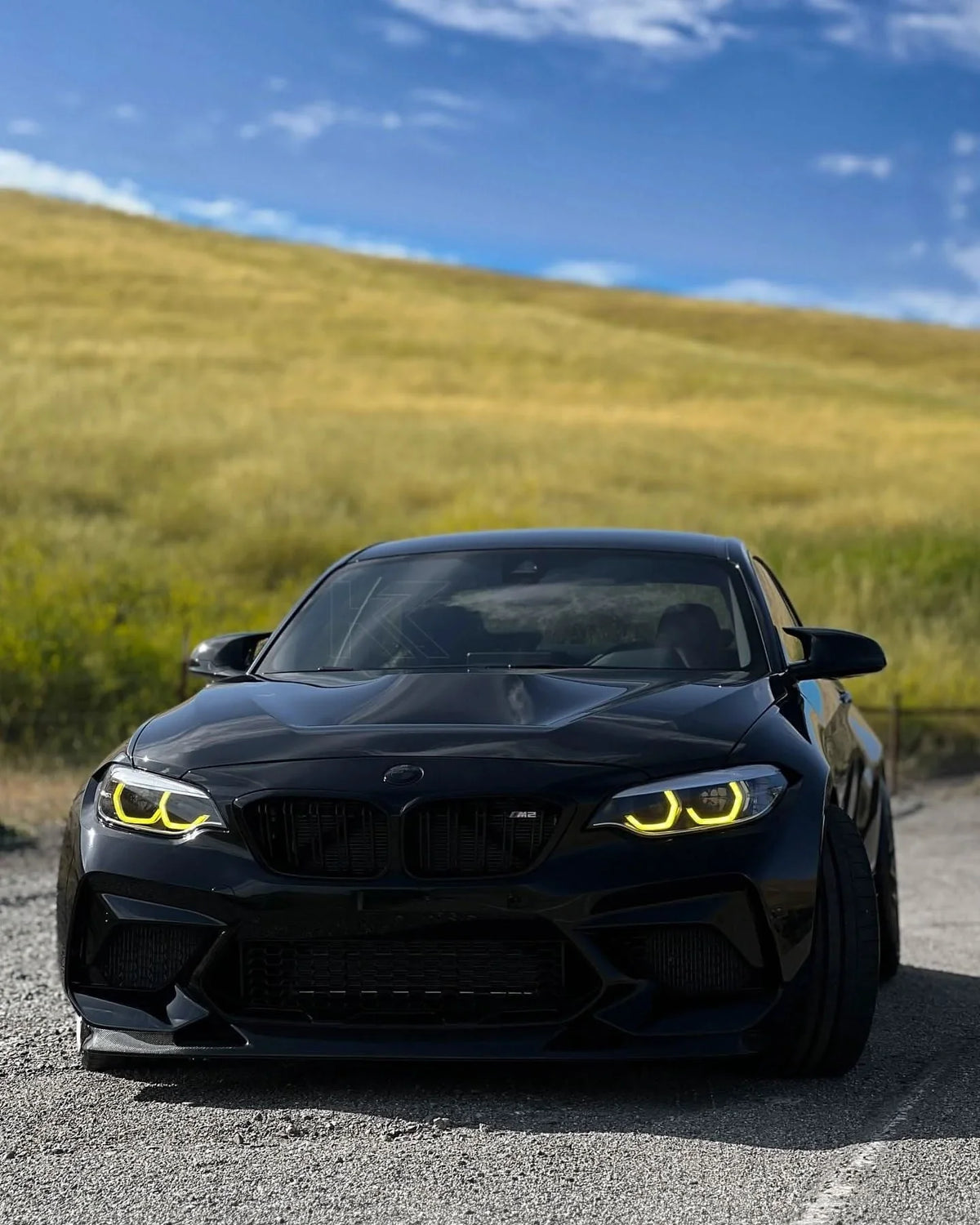 K2 Industries BMW 2 Series F87 DRL Module for 2014-2021 with LED daytime running lights and wiring components.