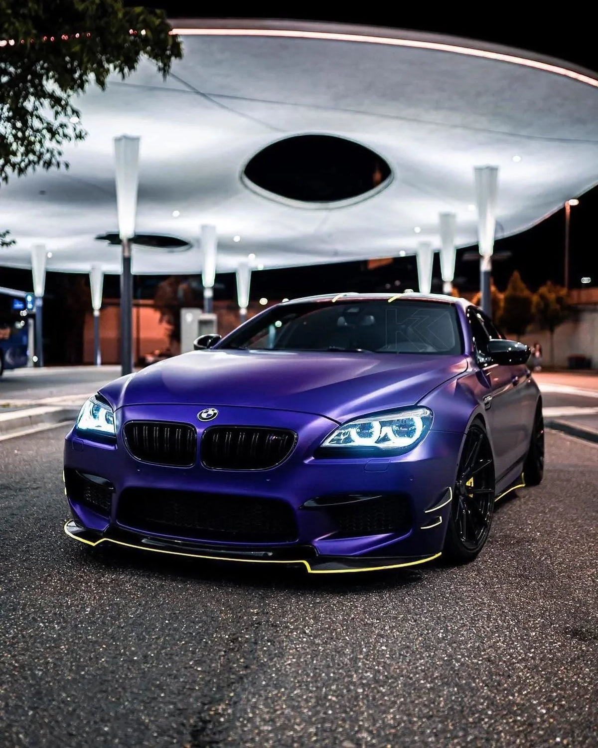 K2 Industries BMW 6 Series M6 F06 F12 F13 DRL module installed in a vehicle, showcasing LED daytime running lights.