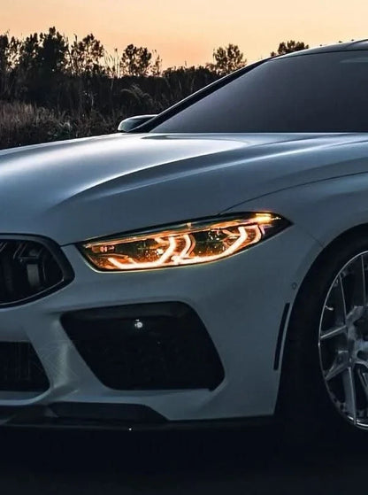 BMW 8 Series M8 G14 F91 G15 F92 F93 CSL DRL module by K2 Industries, close-up of the sleek daytime running light component.