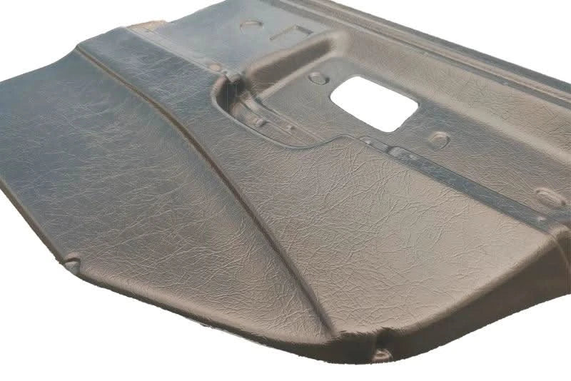 BMW 3 Series E36 sedan door cards and trim panels lightweight kit by K2 Industries, showing close-up of black plastic interior door components.