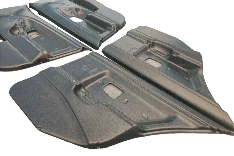 BMW 3 Series E36 sedan door cards by K2 Industries, lightweight trim panel kit for 1990-2000 models, showing close-up of door interior.