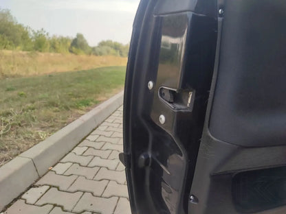 BMW 3 Series E36 sedan door cards and trim panel lightweight kit by K2 Industries, showing sleek black interior door panels.
