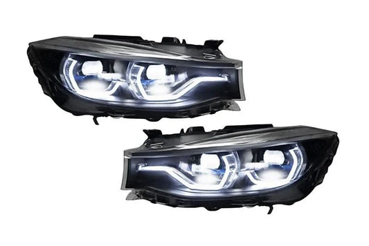 BMW 3 Series F34 GT LED projector lens headlights by K2 Industries, showing sleek headlight assembly with modern lighting technology.