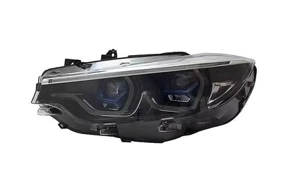 K2 Industries LED headlights for BMW 4 Series F32 F33 F82 F36 F83 M4 F80 M3, showcasing sleek laser-style design and bright illumination