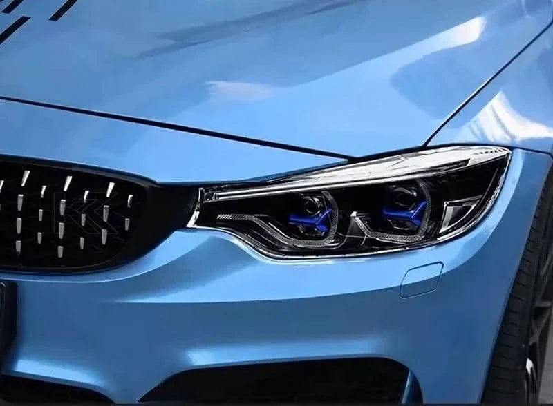 K2 Industries BMW 4 Series F32 F33 F82 F36 F83 M4 F80 M3 LED headlights with X Laser Style, 2014-2020, showing sleek headlight design