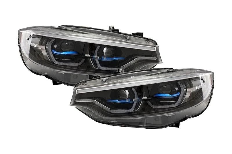 K2 Industries LED headlight for BMW 4 Series F32, F33, F82 M4, featuring laser style design, 2014-2019 model year.