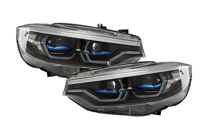 K2 Industries LED headlight for BMW 4 Series F32, F33, F82 M4, featuring laser style design, 2014-2019 model year.