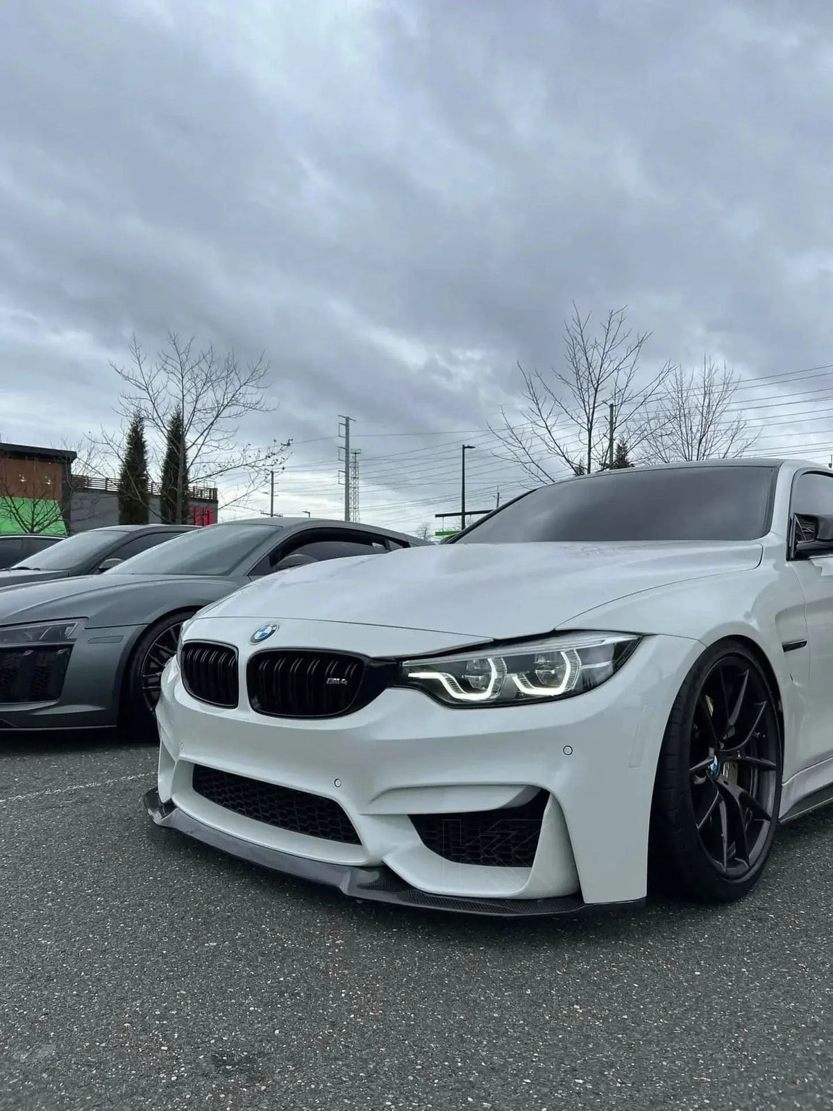 K2 Industries BMW 4 Series F32 F33 F82 F83 M4 F80 M3 IKON Style LED headlights, 2014-2019, showing sleek design and LED light details.