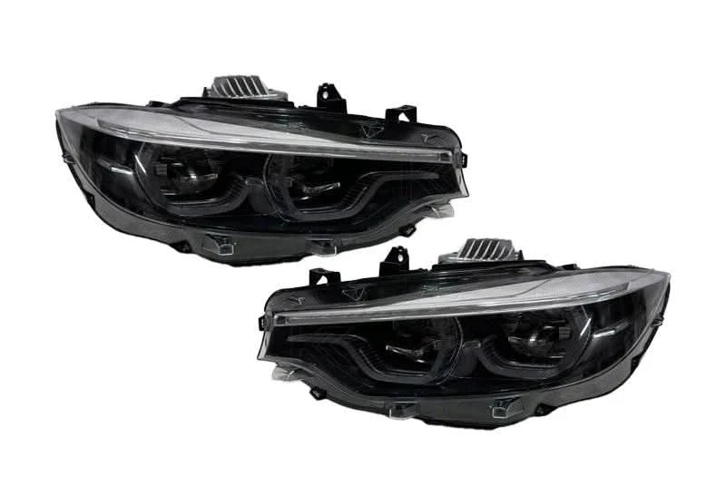 BMW 4 Series F32, F33, F82, F83 M4 and F80 M3 K2 Industries LED headlights with sleek design and bright illumination.