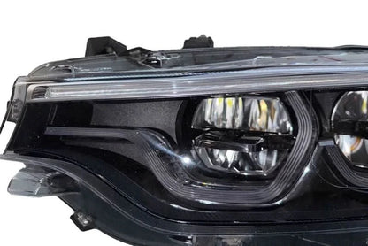 K2 Industries LED headlights for BMW 4 Series F32, F33, F82, F83 M4, F80 M3, showing sleek design and bright illumination.