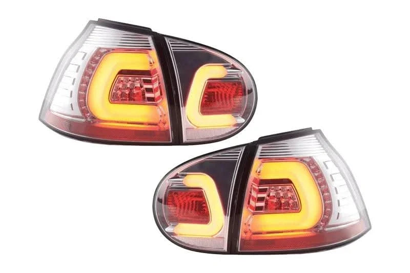 VW Golf 5 Mk5 Chrome Clear LED Tail Lights (2003-2008)