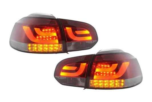 VW Golf Mk6 GTI LED Bar Red/Smoked Tail Lights V1 LED Indicators (2008-2014) - AudiGear.com - Tail Lights
