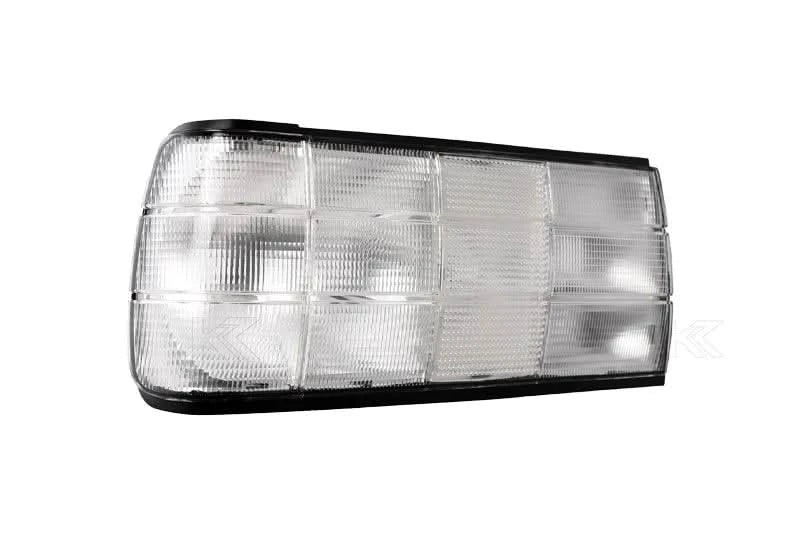 Clear taillights for BMW 3 Series E30 facelift by K2 Industries, showing sleek design and distinctive lighting elements.