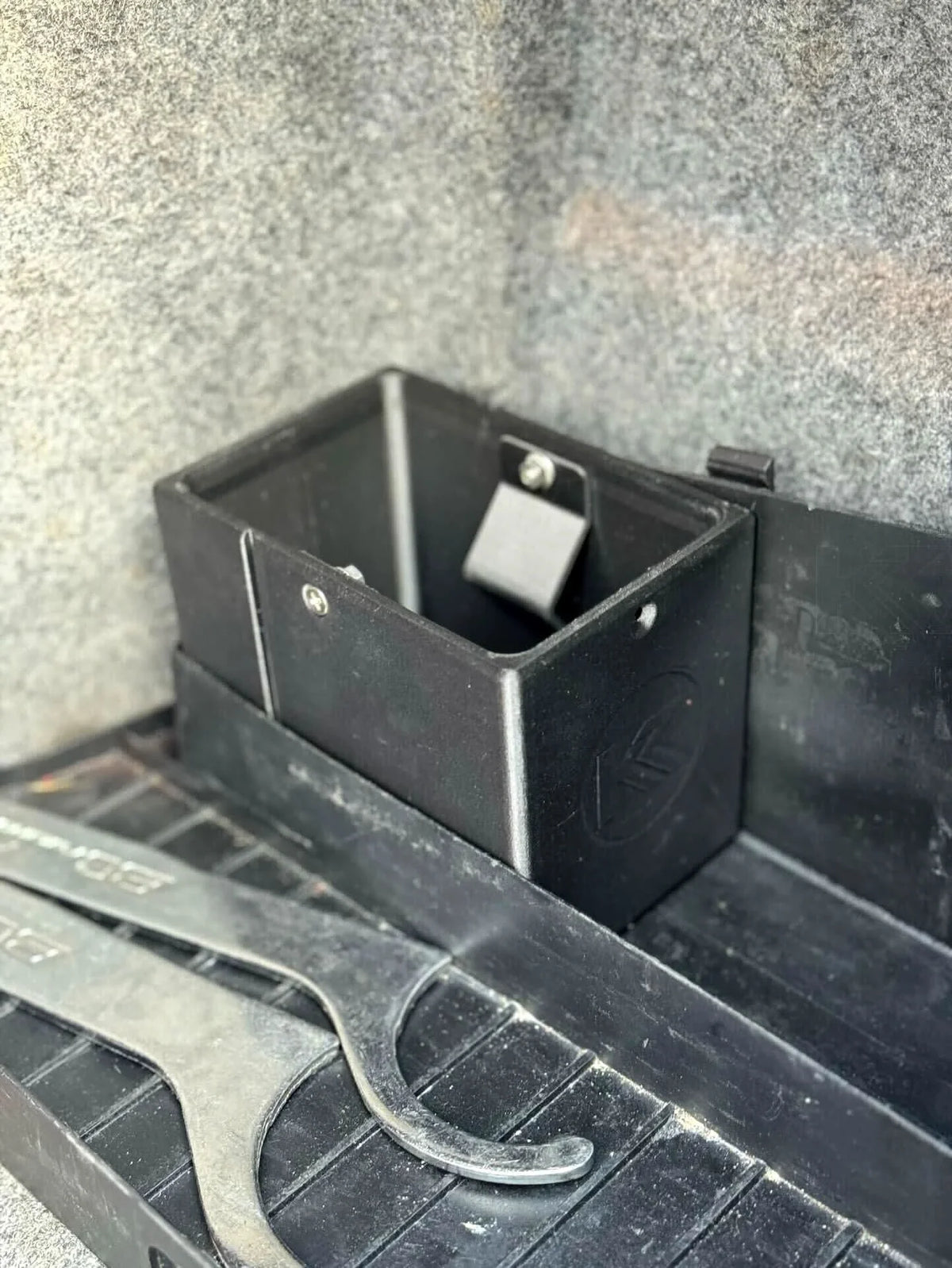 Black 3D printed plastic oil holder for BMW E36 Coupe, Sedan, Compact Series 3 by K2 Industries, fits models 1991-2000.