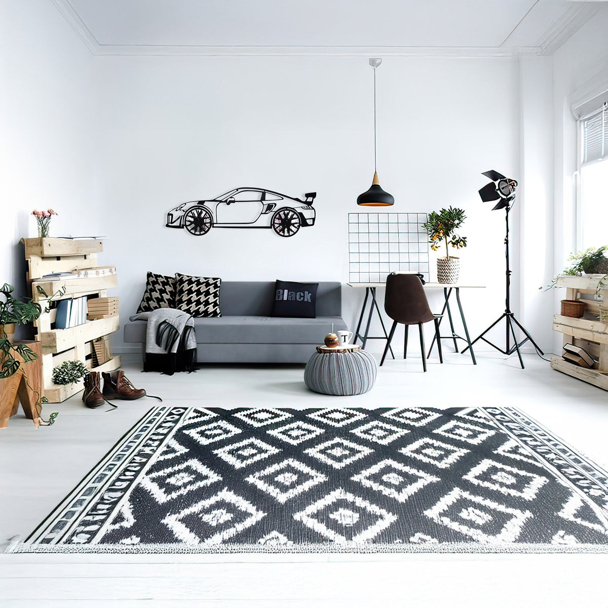 2019 Porsche 911 GT2 RS Wall Art – Steel Cut with Spinning Wheels-KAFMEKA006