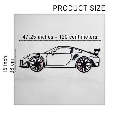 2019 Porsche 911 GT2 RS Wall Art – Steel Cut with Spinning Wheels-KAFMEKA006