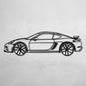 2020 Porsche Cayman GT4 Wall Art – Steel Silhouette with Spinning Wheels-KAFMEKA007 - AudiGear.com - Metal Car Wall Art