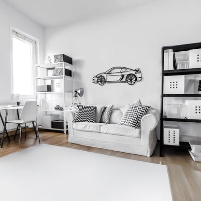 2020 Porsche Cayman GT4 Wall Art – Steel Silhouette with Spinning Wheels-KAFMEKA007 - AudiGear.com - Metal Car Wall Art